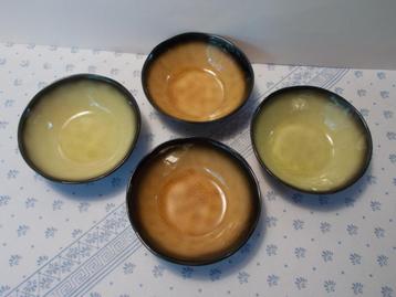 4 apero/dessert Schaaltjes (2xGroen en 2xBruin) beschikbaar voor biedingen