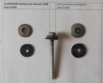 ZOEK aluminium rondsels voor golfplaten / bituum sluitring