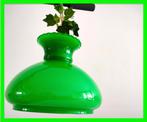 opaline kroonluchterlamp globe hanglamp groen glas *** 20 cm, Ophalen, Gebruikt, Vintage minimaliste, Glas