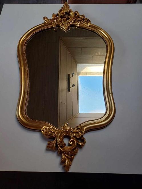 Antieke spiegel goudkleurig perfecte staat zie objecten, Antiquités & Art, Antiquités | Miroirs, Enlèvement