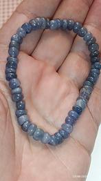 Elastische armband met natuurlijke tanzaniet kralen, Paars, Nieuw, Ophalen of Verzenden, Elastiek