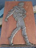 Bronzen afbeelding op houten plakket "De Zaaier", Enlèvement, Bronze