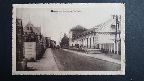 Neerpelt Statie en Omgeving Station Bus Autobus, Verzamelen, Postkaarten | België, Gelopen, Limburg, 1920 tot 1940, Ophalen of Verzenden
