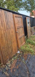 Tuinhuis deur en dubbel poort en 2 ramen, Tuin en Terras, Ophalen, Gebruikt, Tuinhuis, 2 ramen