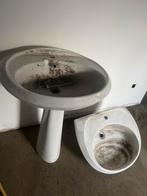 2 Lavabos avec 1 pied 15€ le tout, Ophalen, Gebruikt