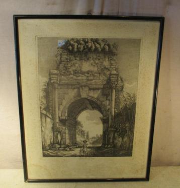 Mooi Oude Gravure 'Arco di Druso' - 64x51 beschikbaar voor biedingen