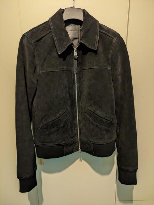 veste en suède (daim), noire, marque AllSaints, Vêtements | Hommes, Vestes | Été, Comme neuf, Taille 48/50 (M), Noir, Enlèvement ou Envoi