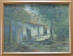 L. VAN VELTHEM / BOERDERIJZICHT / OLIEVERF / 34x45cm / KADER, Ophalen of Verzenden