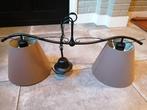Kroonluchter met 2 lampenkappen, Huis en Inrichting, Lampen | Hanglampen, Ophalen, Zo goed als nieuw
