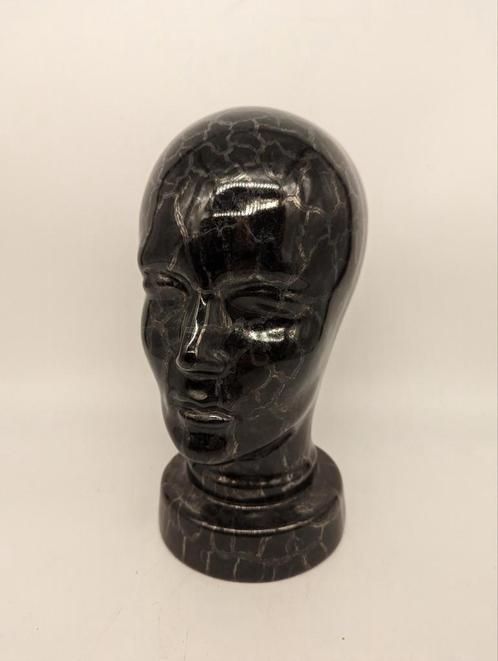 Tête en céramique marbrée noire - Allemagne de l'Ouest Scheu, Antiquités & Art, Art | Sculptures & Bois, Enlèvement ou Envoi