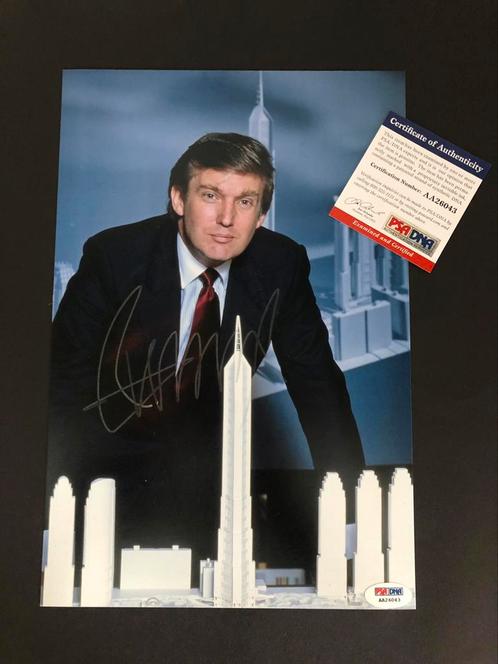 Handtekening 47ste president Donald Trump USA PSA certificat, Verzamelen, Muziek, Artiesten en Beroemdheden, Zo goed als nieuw