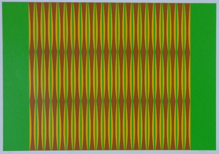 DORDEVIC MIODRAG / GEOMETRISCHE ABSTRACTIE / ZEEFDRUK 70x100, Antiek en Kunst, Kunst | Litho's en Zeefdrukken, Ophalen of Verzenden