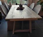 Tafel gerecycleerde eik, massief, Huis en Inrichting, Tafels | Eettafels, Ophalen, Recycled oak, 200 cm of meer, 50 tot 100 cm