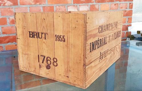 VIEIL BOIS RÉTRO 🍾 Champagne 🍾 BAKE/KIST.1955. J. MONTLOUI, Collections, Vins, Utilisé, Champagne, France, Enlèvement