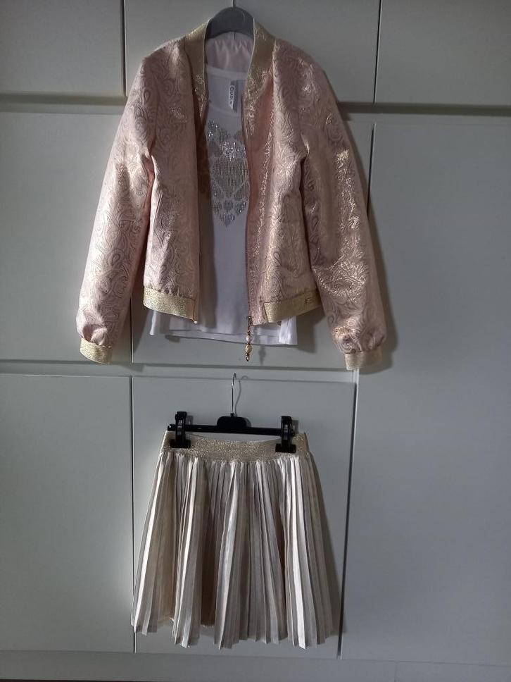 feestrokje met jas en topje, Charlie, maat 152, Kinderen en Baby's, Kinderkleding | Maat 152, Zo goed als nieuw, Meisje, Setje