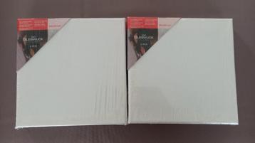 Van Bleiswijck - 4 schildersdoeken 20x20 cm beschikbaar voor biedingen