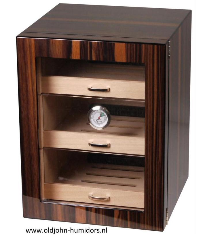 HUMIDOR KABINET MAKASSAR FINISH HI-GLOSS 120 SIGAREN     h90, Verzamelen, Rookartikelen, Aanstekers en Luciferdoosjes, Nieuw, Tabaksdoos of Verpakking