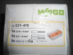 Wago lasklemmen 221 5-voudig 4mm² per 25stuks (221-415), Ophalen of Verzenden, Nieuw