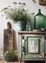 groene decoratieve Dame Jeanne, Huis en Inrichting, Ophalen, Gebruikt