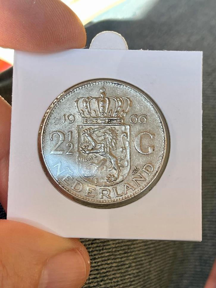 Pays Bas 2 1/2 gulden 1966, Timbres & Monnaies, Monnaies | Belgique, Monnaie en vrac, Argent, Enlèvement ou Envoi