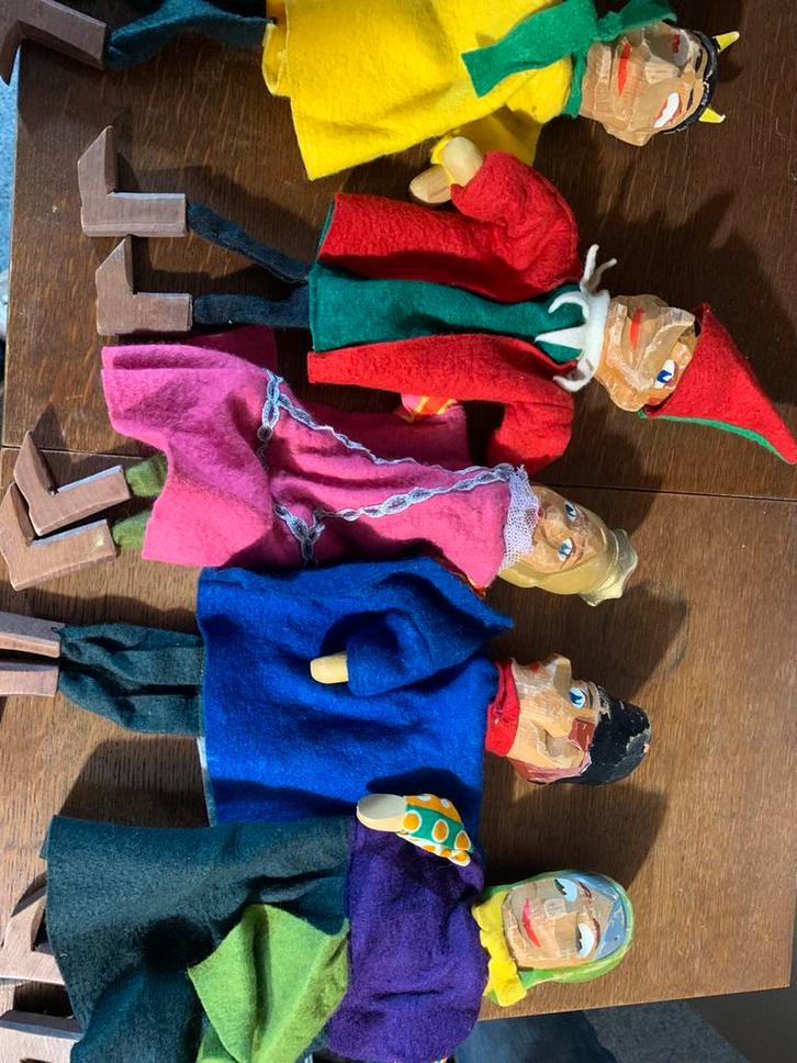 Authentieke houten poppenkastpoppen, Kinderen en Baby's, Speelgoed | Educatief en Creatief, Zo goed als nieuw, Ophalen