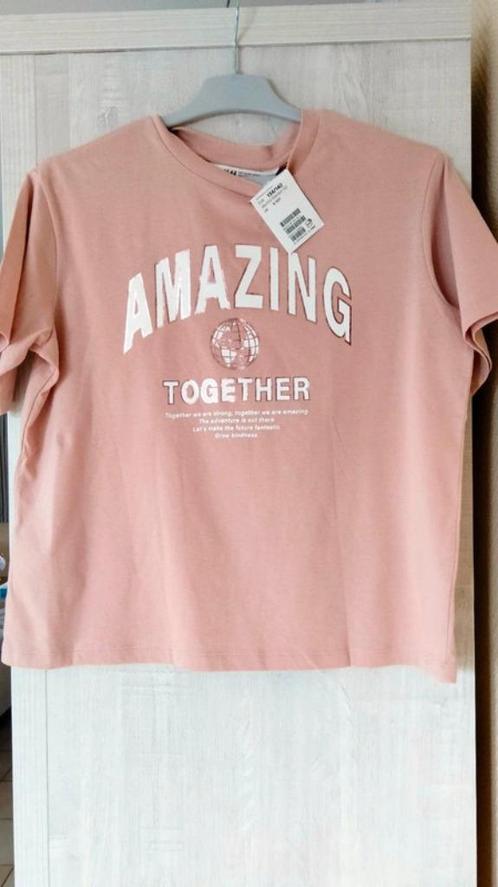 t-shirt rose clair H & M taille 134 - 140 neuf, Enfants & Bébés, Vêtements enfant | Taille 134, Neuf, Fille, Chemise ou À manches longues