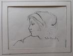 Staf Beerten - Tekening vrouwenhoofd, Antiek en Kunst, Ophalen of Verzenden