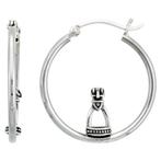 Créoles en argent sterling avec étrier de cheval, Enlèvement ou Envoi, Neuf, Argent, Argent