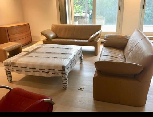 ederen salon Jori (JR-8700) 2x driezit + poef, Huis en Inrichting, Zetels | Complete zithoeken, Gebruikt, Leer, Ophalen