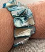 Turquoise  vintage nacré armband, Handtassen en Accessoires, Armbanden, Ophalen of Verzenden, Zo goed als nieuw, Kunststof of Plastic