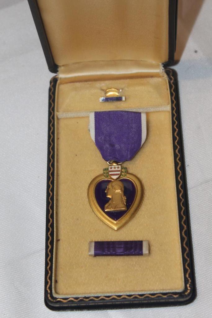 Purple heart op naam, Verzamelen, Militaria | Algemeen, Landmacht, Lintje, Medaille of Wings, Ophalen of Verzenden