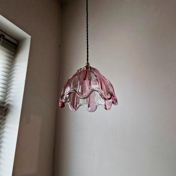 Lampe suspendue vintage en verre de cristal Boho., Enlèvement ou Envoi