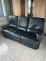 Leren zetel met dubbele relaxfunctie, Ophalen, Gebruikt, Driepersoons, Leer