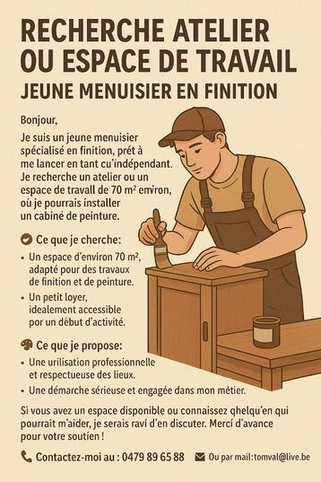 Recherche Atelier  beschikbaar voor biedingen