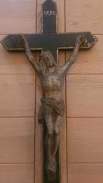 CRUCIFIX (A) crucifix croix murale antique 19ème siècle, Enlèvement ou Envoi