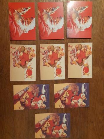 9 cartes postales Coca-Cola. Année 90