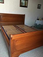 Kersenhout bed met 2 nachtkastjes en kommode met spiegel, Comme neuf, Enlèvement
