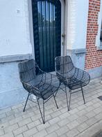 Twee stoelen met metalen onderstel, Noir, Autres matériaux, Enlèvement, Utilisé
