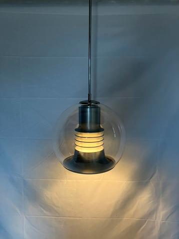 Space age vintage glazen hanglamp by Leclair & Schäfer beschikbaar voor biedingen