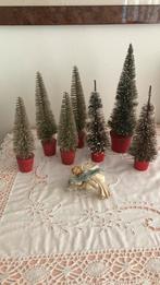 Oude kerstboompjes en engel voor kerststal, Diversen, Ophalen, Gebruikt