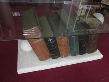 UNIQUE ! Table basse Salon du Livre lecture vintage France 1, Enlèvement ou Envoi, Verre