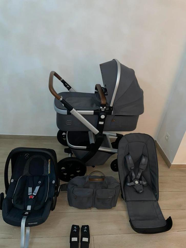 Joolz Day 3 Gorgeous Grey 3-in-1 Complete, Enfants & Bébés, Buggys, Comme neuf, Maxi-Cosi, Protection de pluie, Dossier réglable