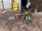 3 stoel en tafel, Tuin en Terras, Ophalen, Overige materialen, Gebruikt, 3 zitplaatsen