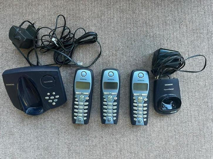 Dect telefoons vaste lijn, Télécoms, Téléphones fixes | Combinés & sans fil, Comme neuf, 3 combinés, Enlèvement