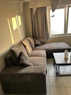Grijze hoekzetel met lounge, Huis en Inrichting, Ophalen, Zo goed als nieuw, Stof