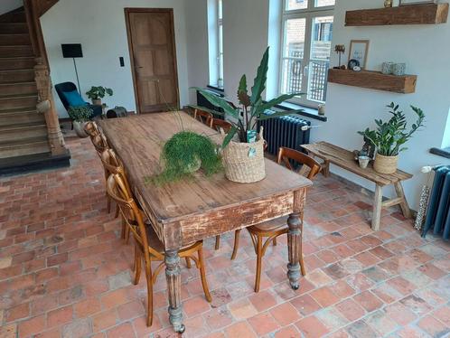 Echte landelijke kloostertafel, Huis en Inrichting, Tafels | Eettafels, Zo goed als nieuw, Ophalen