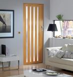 SALE! Grosfillex Larya vouwdeur met glas kleur beuken 84x205, Ophalen of Verzenden
