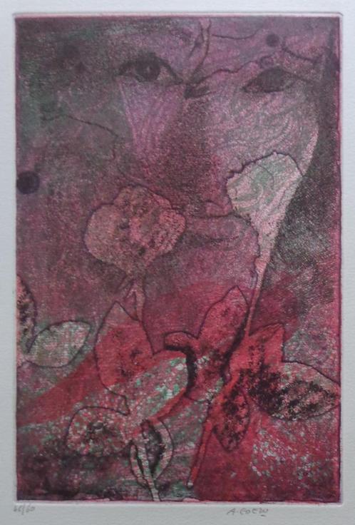 ANDRE GOEZU / SPHINGE / KLEURETS-AQUATINT / 56x38cm / SIG, Antiek en Kunst, Kunst | Litho's en Zeefdrukken, Ophalen of Verzenden