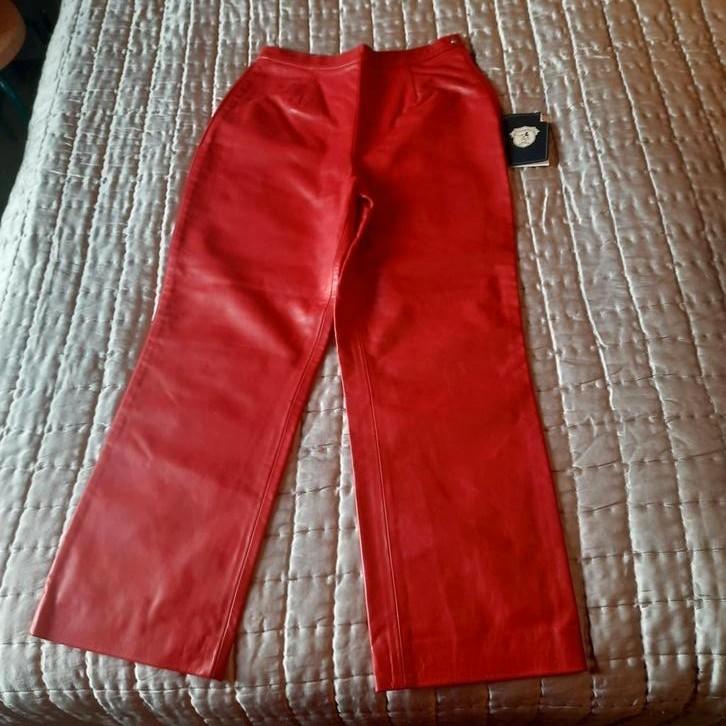 DONALDSON LEDEREN BROEK*NIEUW en ONGEDRAGEN * TOP*, Kleding | Dames, Broeken en Pantalons, Nieuw, Maat 36 (S), Rood, Lang, Ophalen