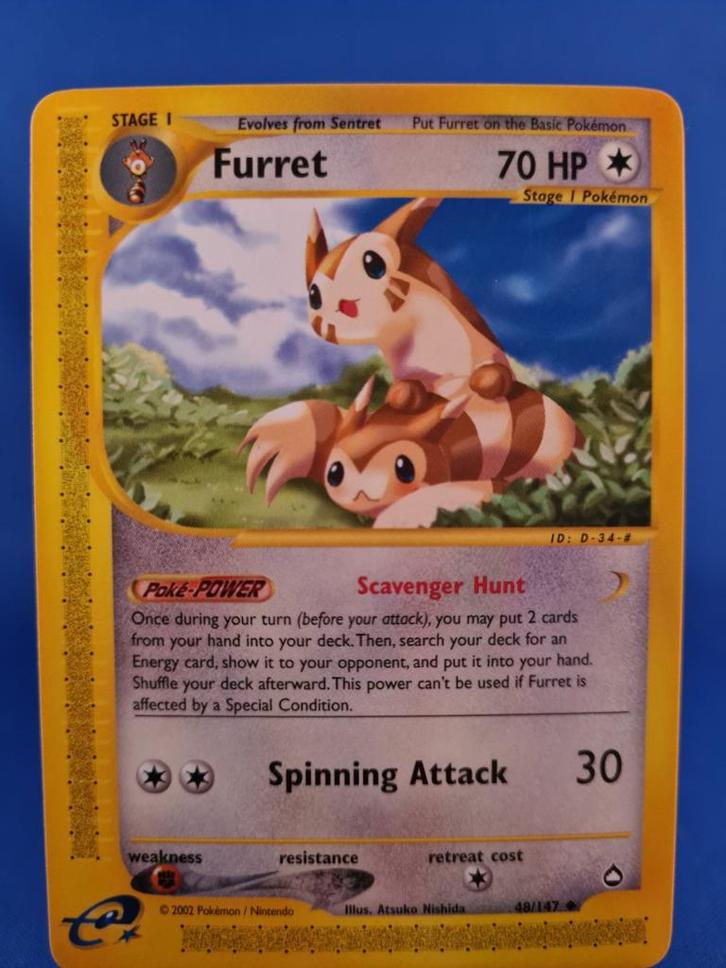 Furret 48/147 - Aquapolis, Hobby en Vrije tijd, Verzamelkaartspellen | Pokémon, Gebruikt, Verzenden